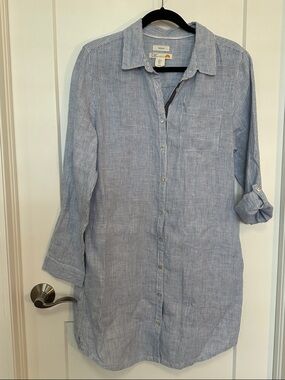 100% Linen C&C California Striped Button-Down Dress 👗